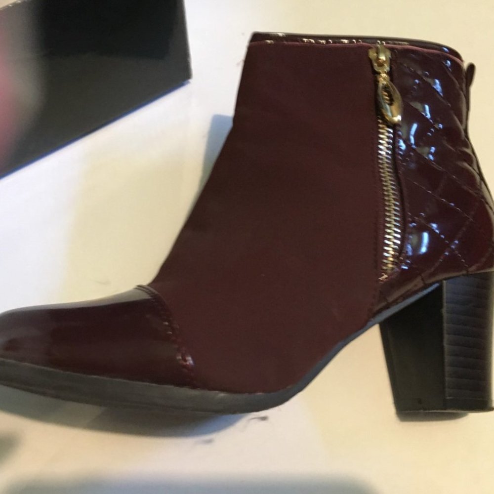 Bella Marie Women's Ankle Boots, burgundy velvet